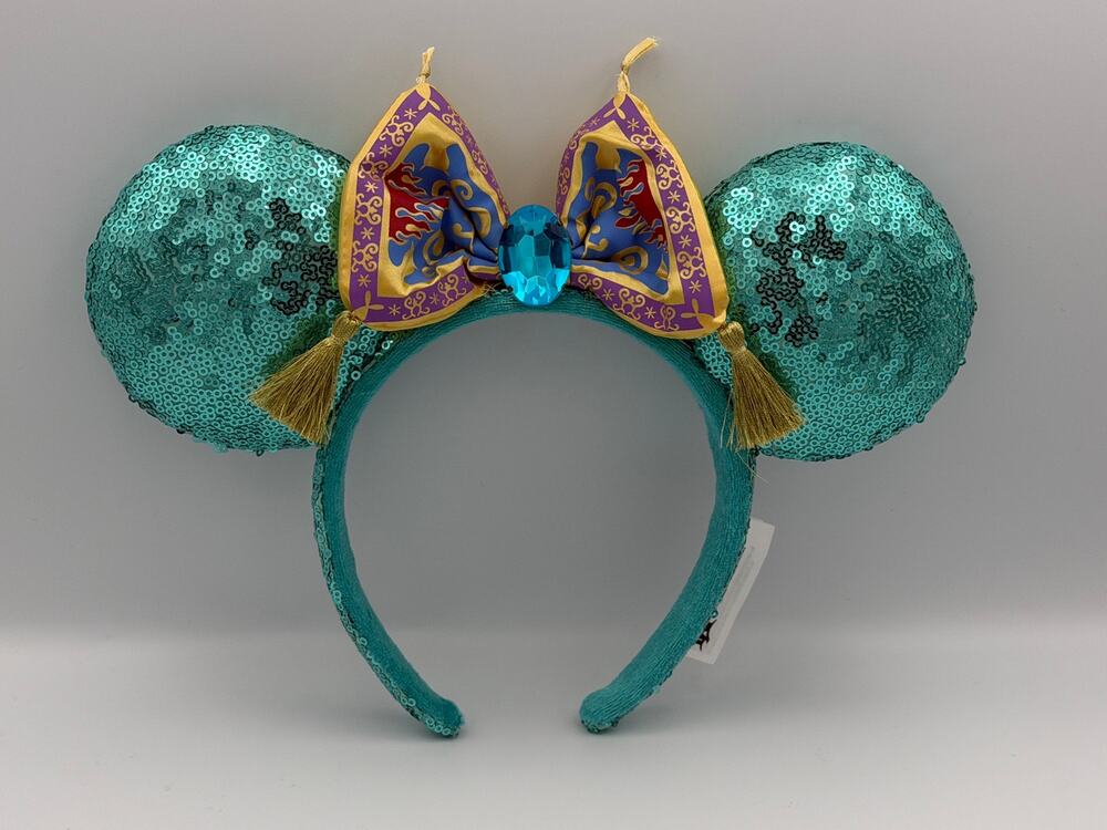 Disney Parks Minnie Ears Aladdin Princess Jasmine Magic Carpet Bow Headband NWT